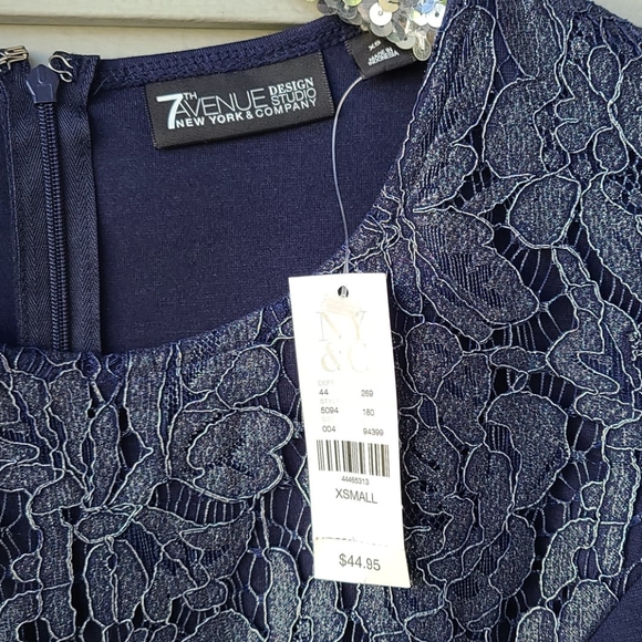 New York and Company metallic lace peplum top - Picture 3 of 4